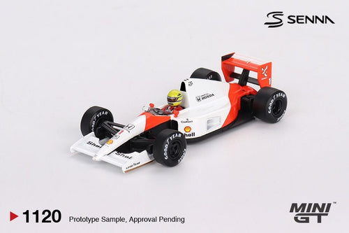Mini GT McLaren MP4-6 #1 Ayrton Senna 1991 Japanese Grand Prix 2nd Place MGT01120 1/64 Die Cast