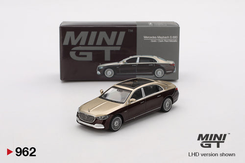 Mini GT Mercedes-Maybach S 680 Gold Dark Red Metallic MG00962 1/64 Die Cast