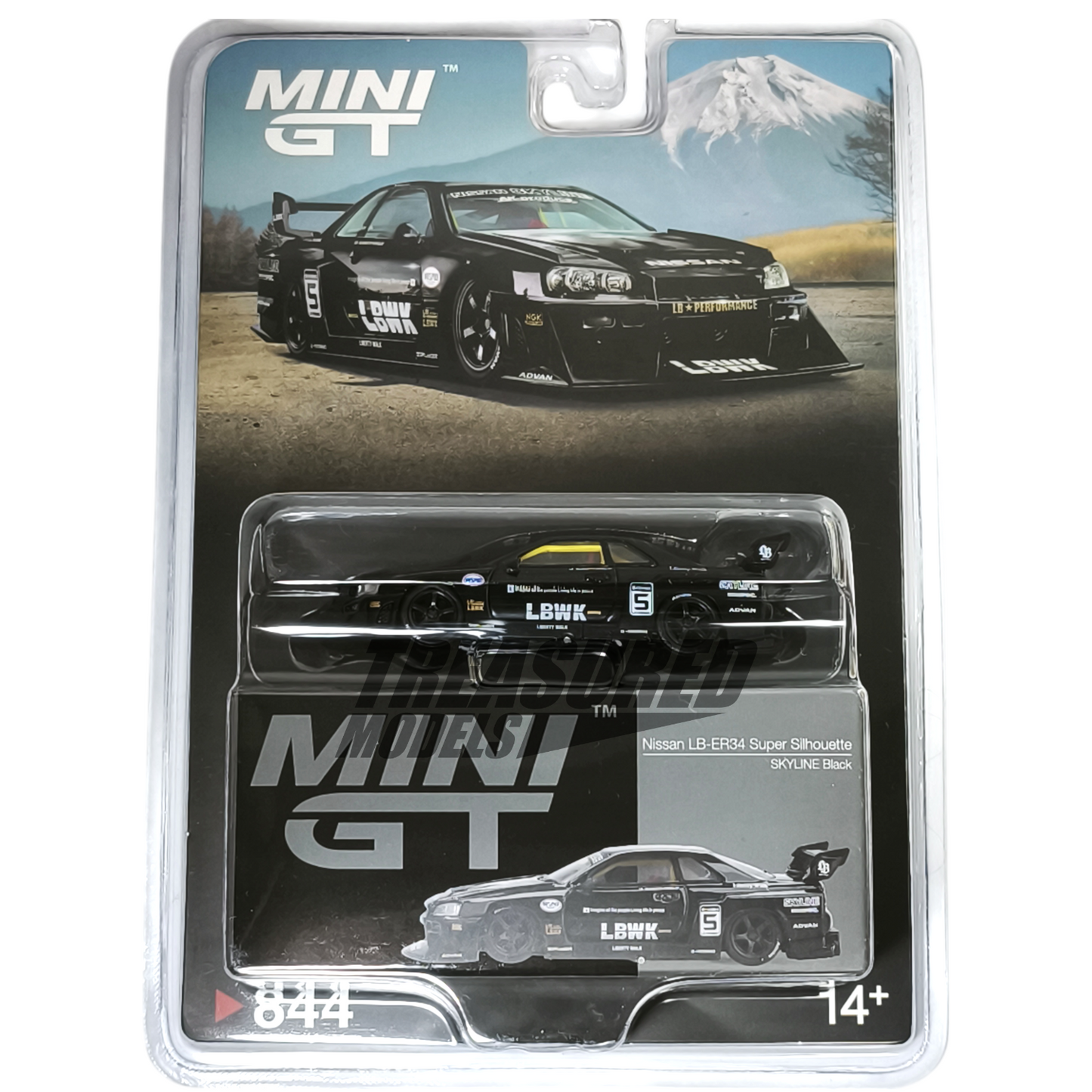 Mini GT Nissan LB-ER34 Super Silhouette SKYLINE Black Blister Packaging MGT00844 1/64 Die Cast