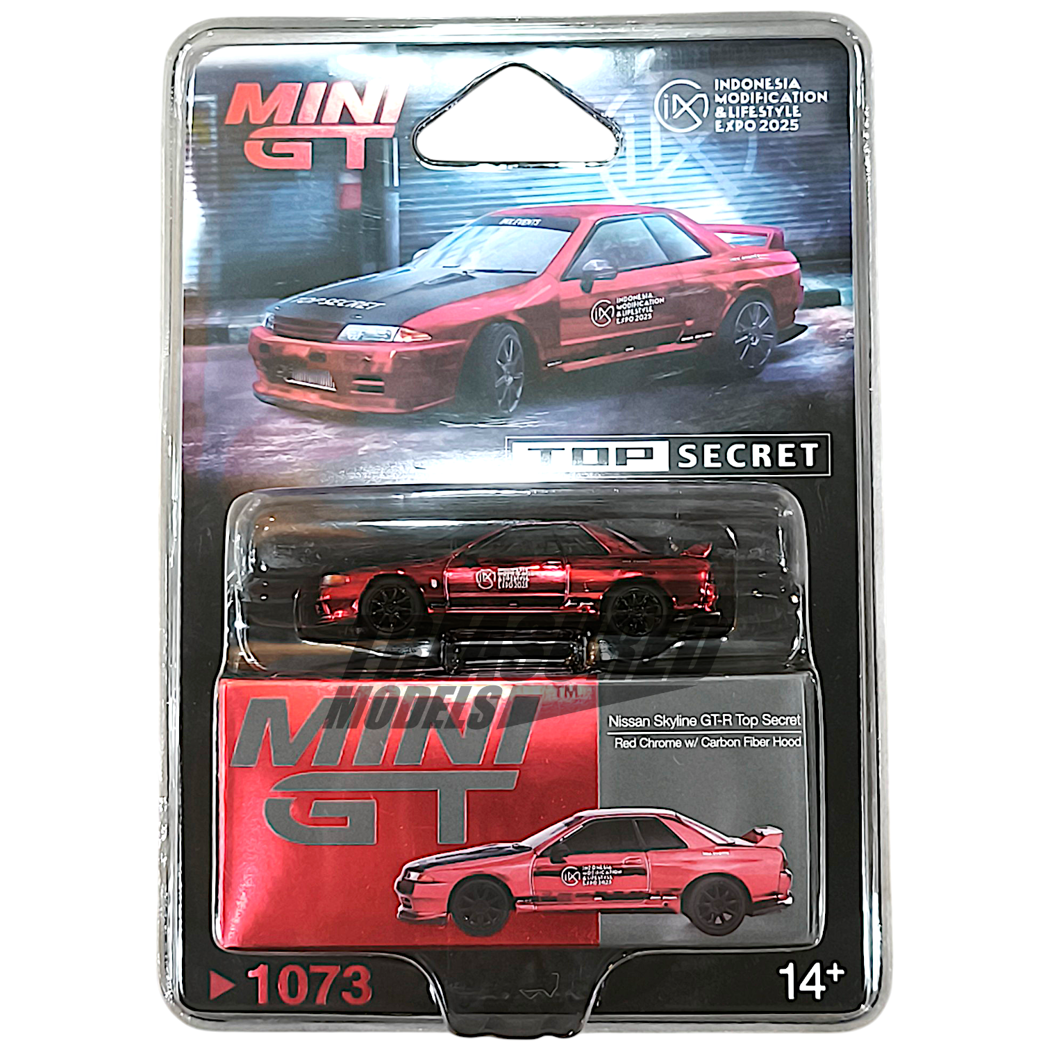 Mini GT Nissan Skyline GT-R Top Secret Red Chrome w Carbon Fiber Mini GT Nissan Skyline GT-R Top Secret Red Chrome w Carbon Fiber