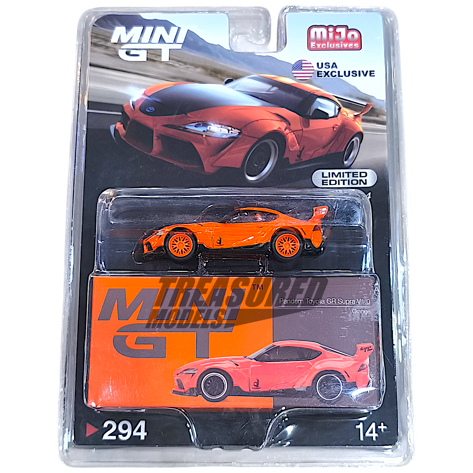 Mini GT Pandem Toyota GR Supra V1.0 Orange CHASE Blister Packaging Mini GT Pandem Toyota GR Supra V1.0 Orange CHASE Blister Packaging
