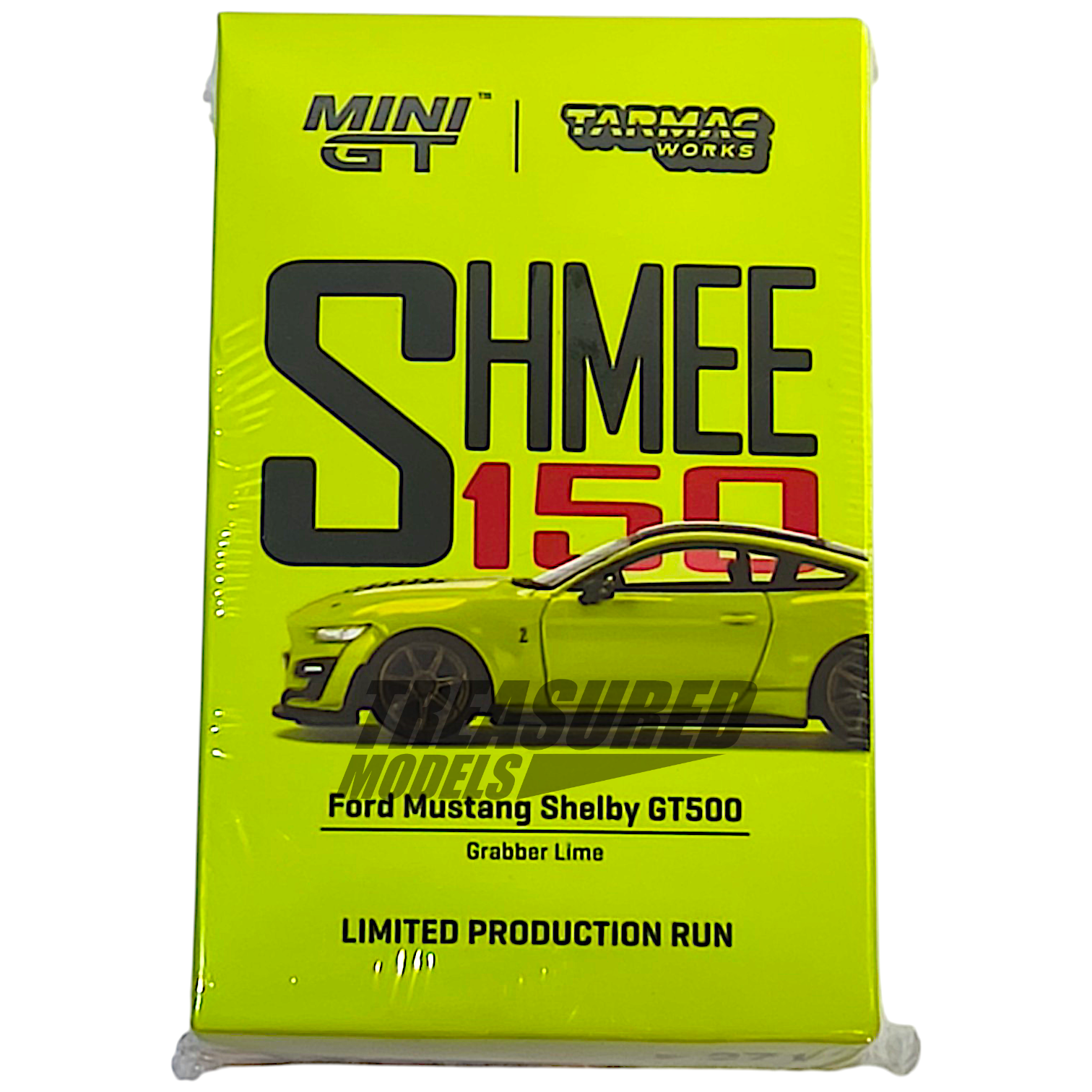Mini GT x Tarmac Ford Mustang Shelby GT500 Grabber Lime Shmee150