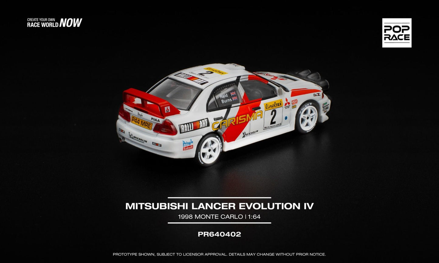 *Pre-Order* Pop Race Mitsubishi Lancer Evolution IV 1988 Monte Carlo PR640402 1/64 Diecast