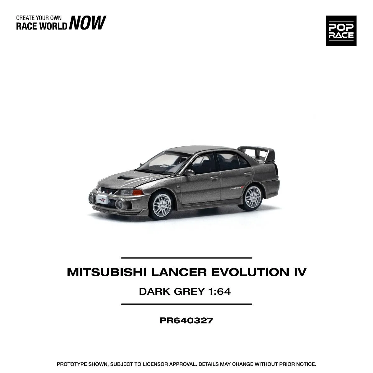 Pop Race Mitsubishi Lancer Evolution IV Dark Gray PR640327 1/64