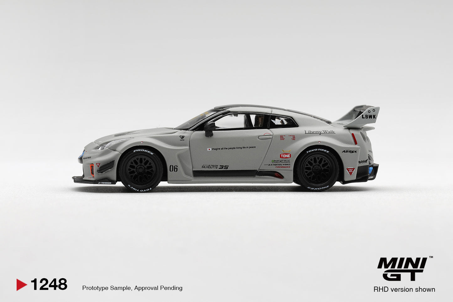 Mini GT NISSAN LB-Silhouette WORKS GT 35GT-RR Ver.1 Matt Grey MGT01248 1/64 Diecast