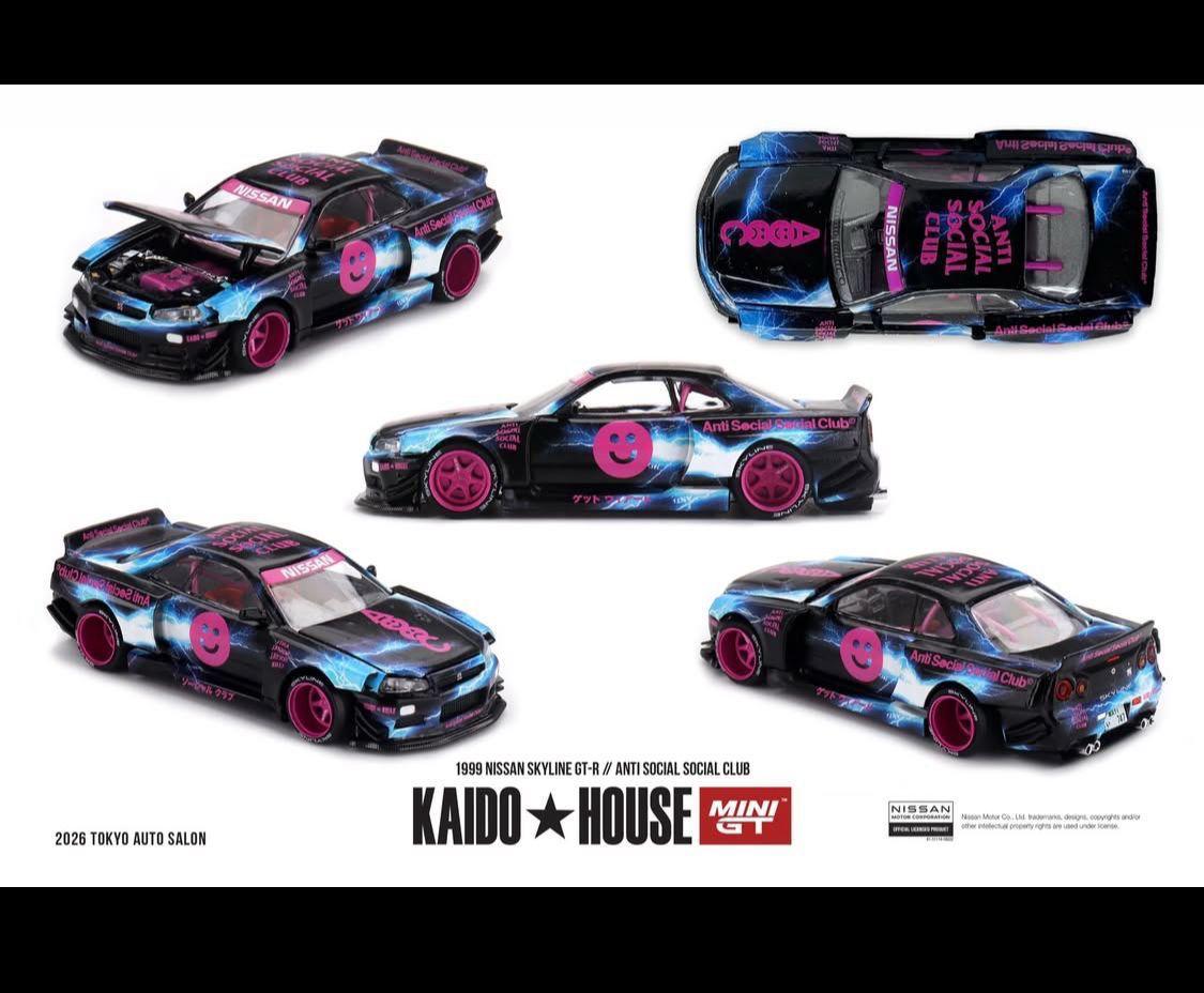 Kaido House Nissan Skyline GT-R ASSC Anti Social Social Club TAS 2026 1/64 Diecast