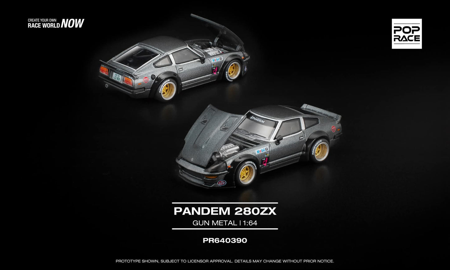 *Pre-Order* Pop Race Nissan 280ZX Pandem Gun Metal PR640390 1/64 Diecast