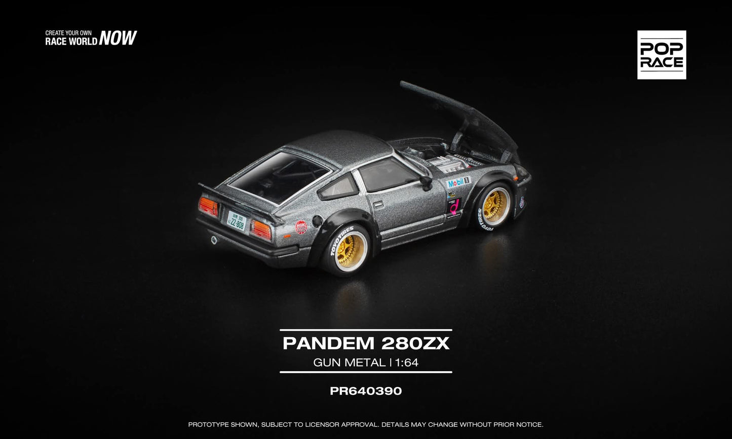*Pre-Order* Pop Race Nissan 280ZX Pandem Gun Metal PR640390 1/64 Diecast