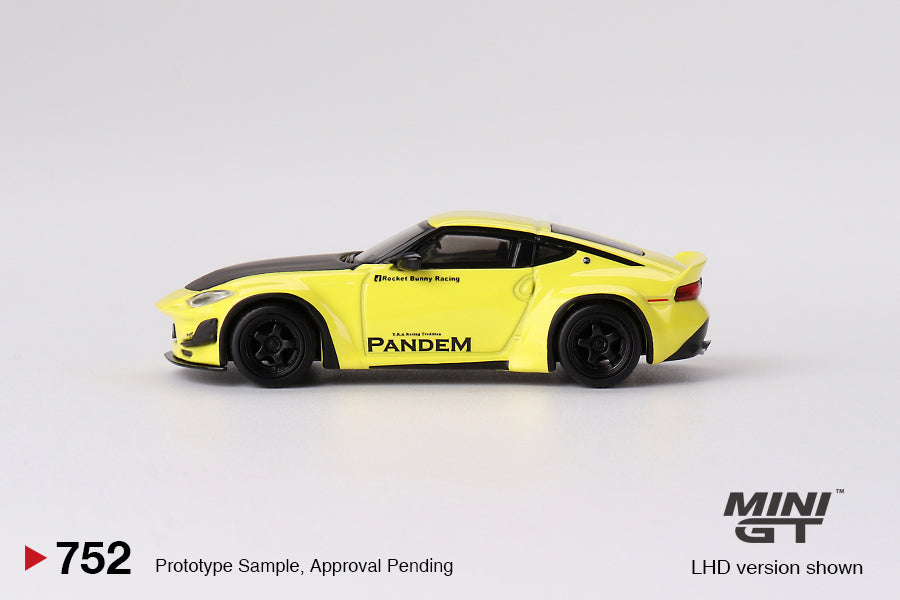 Mini GT Nissan Fairlady Z Pandem Ikazuchi Yellow MGT00752 1/64 Die Cast