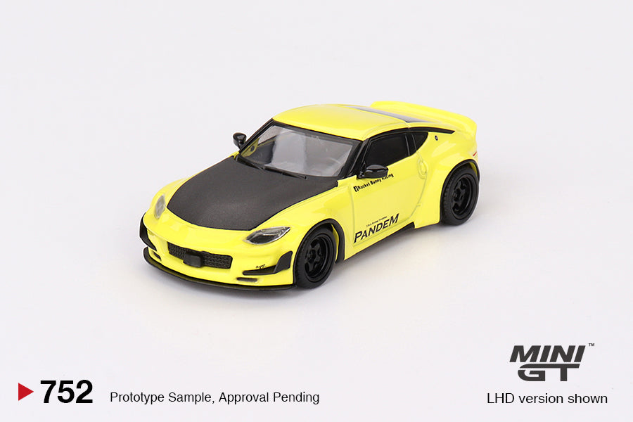 Mini GT Nissan Fairlady Z Pandem Ikazuchi Yellow MGT00752 1/64 Die Cast