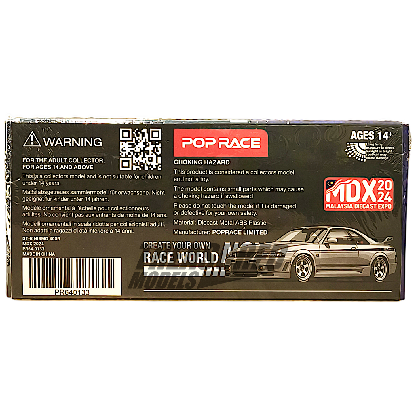 Pop Race Nissan GT-R Nismo 400R MDX Special Edition 2024 PR640133 1/64 Diecast