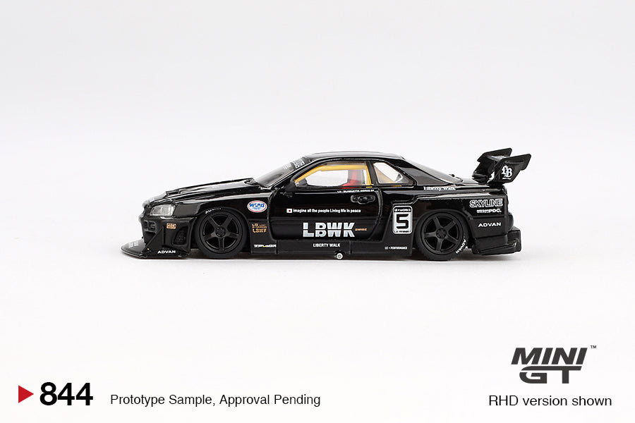 Mini GT Nissan LB-ER34 Super Silhouette SKYLINE Black Blister Packaging MGT00844 1/64 Die Cast