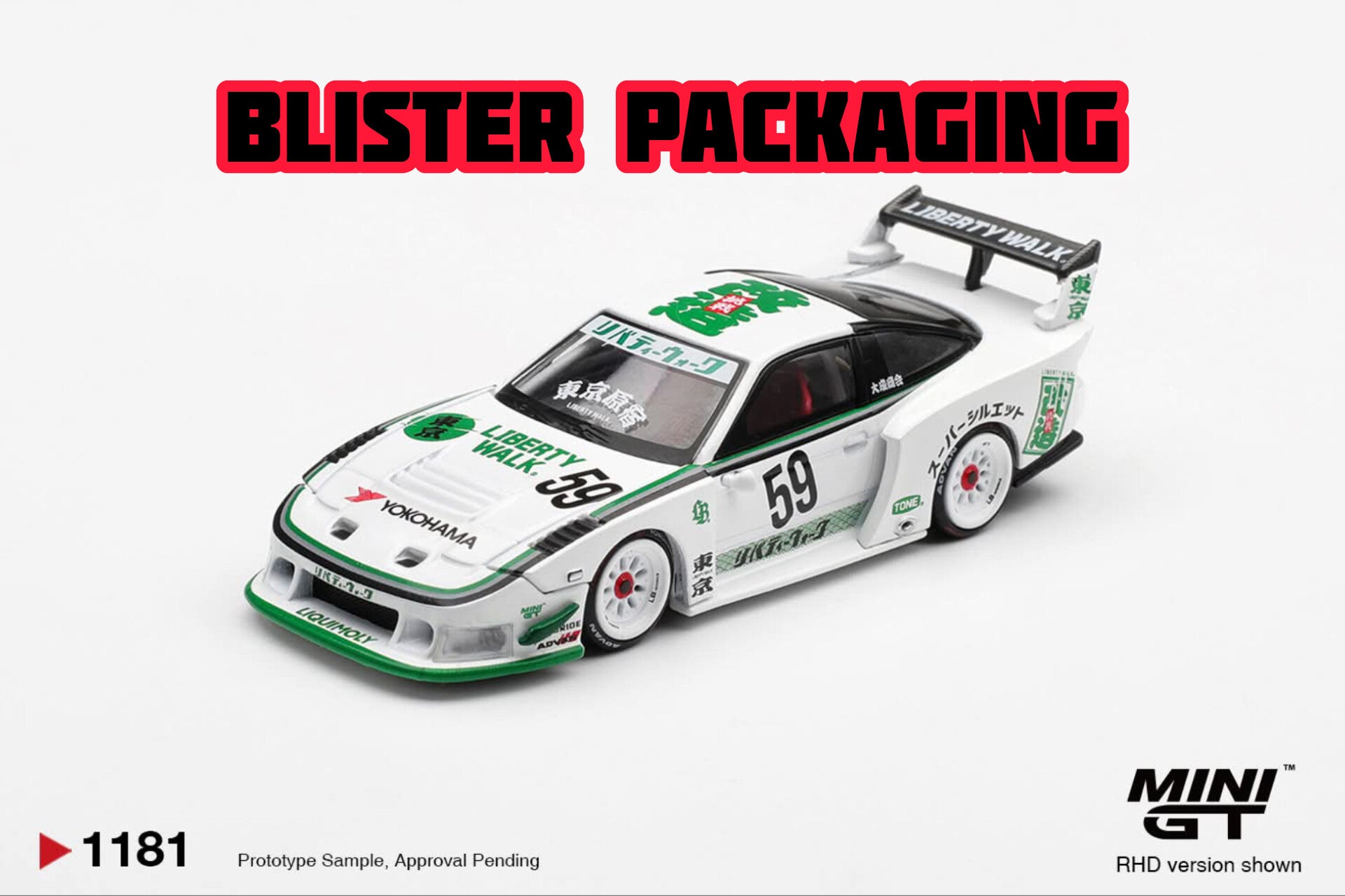 Pre-Order] Mini GT Nissan LB-Super Silhouette 180SX White Blister