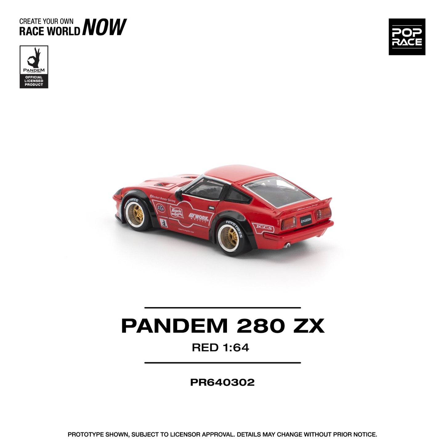 *Pre-Order* Pop Race Nissan Pandem 280 ZX Red PR640302 1/64 Die Cast