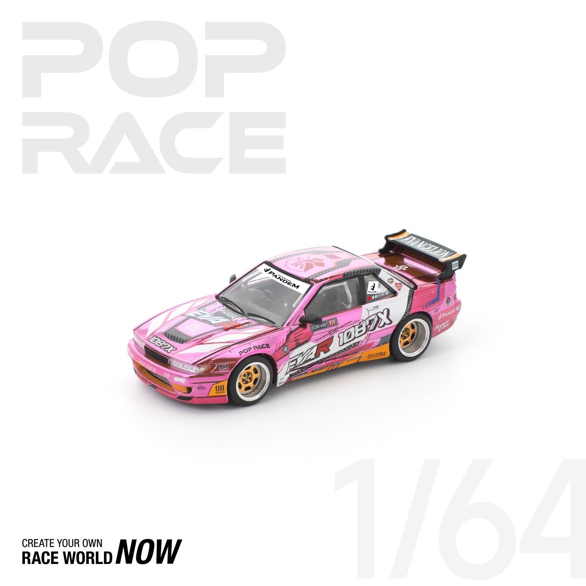 *Pre-Order* Pop Race Nissan Pandem Silvia S13 EVA RT Production Model Custom Type-08 x 1087X PR640241 1/64 Die Cast