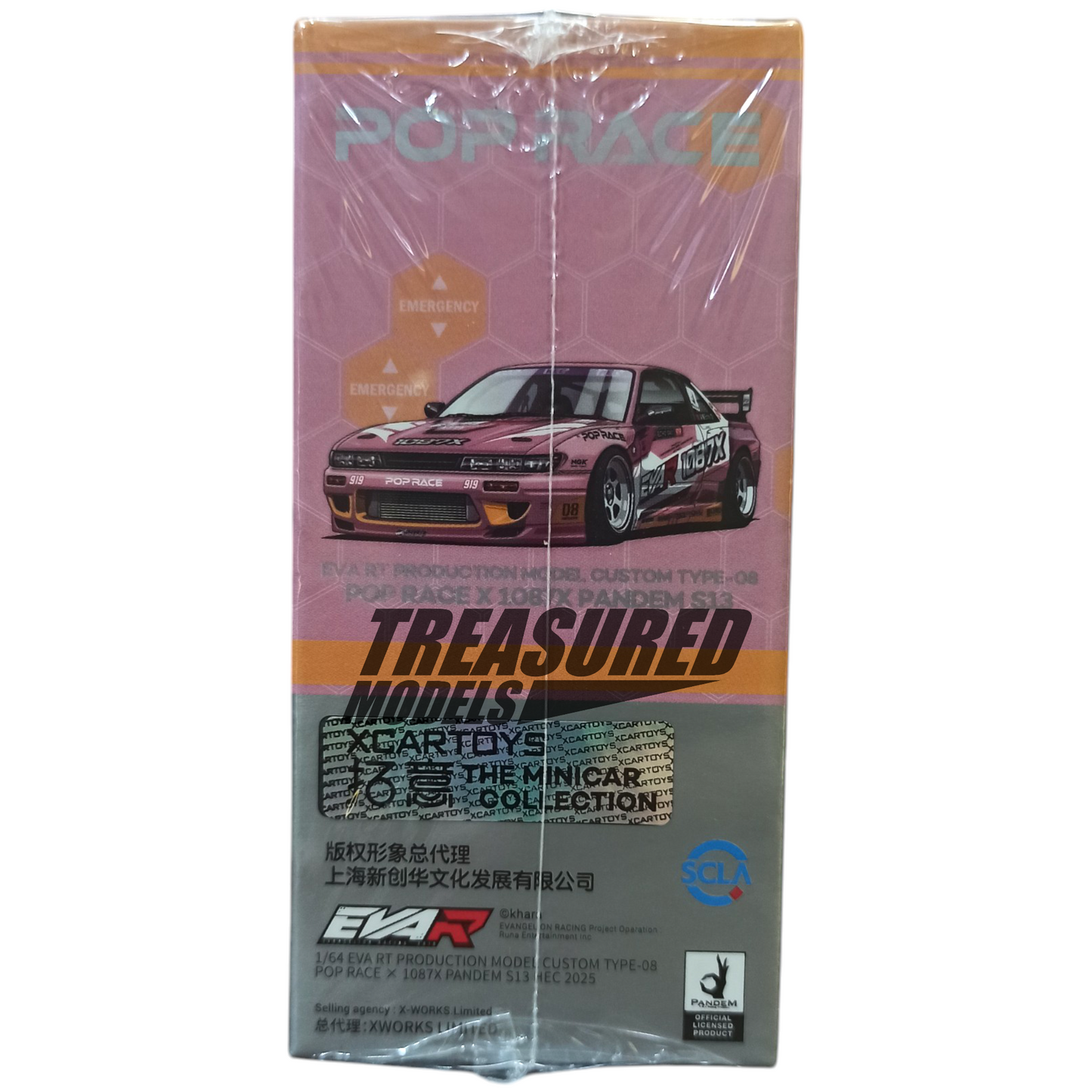 Pop Race Nissan S13 Pandem 1087X EVA RT Custom Type-08 Pink 2025 S43-HEC2025 1/64 Die Cast