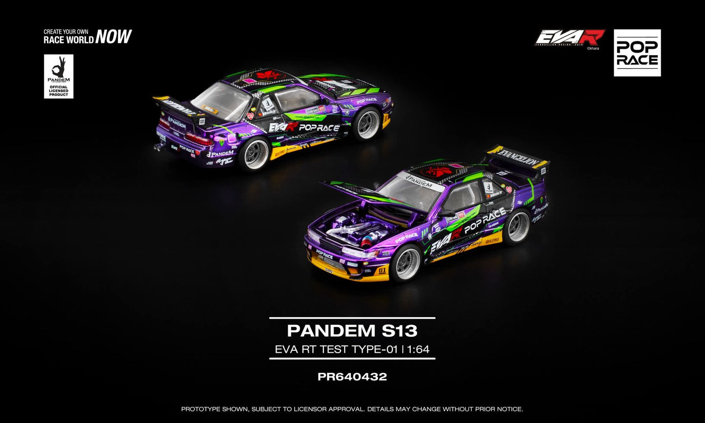 *Pre-Order* Pop Race Nissan S13 Pandem EVA RT Test Type-01 PR640432 1/64 Diecast