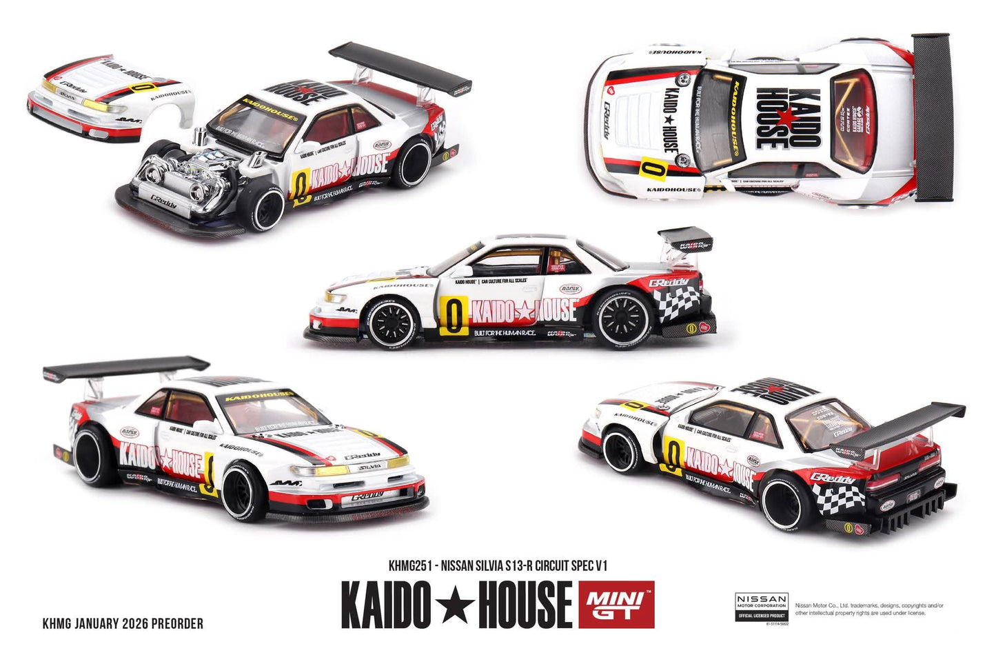 Kaido House Nissan Silvia S 13-R Circuit Spec V1 KHMG251 1/64 Diecast