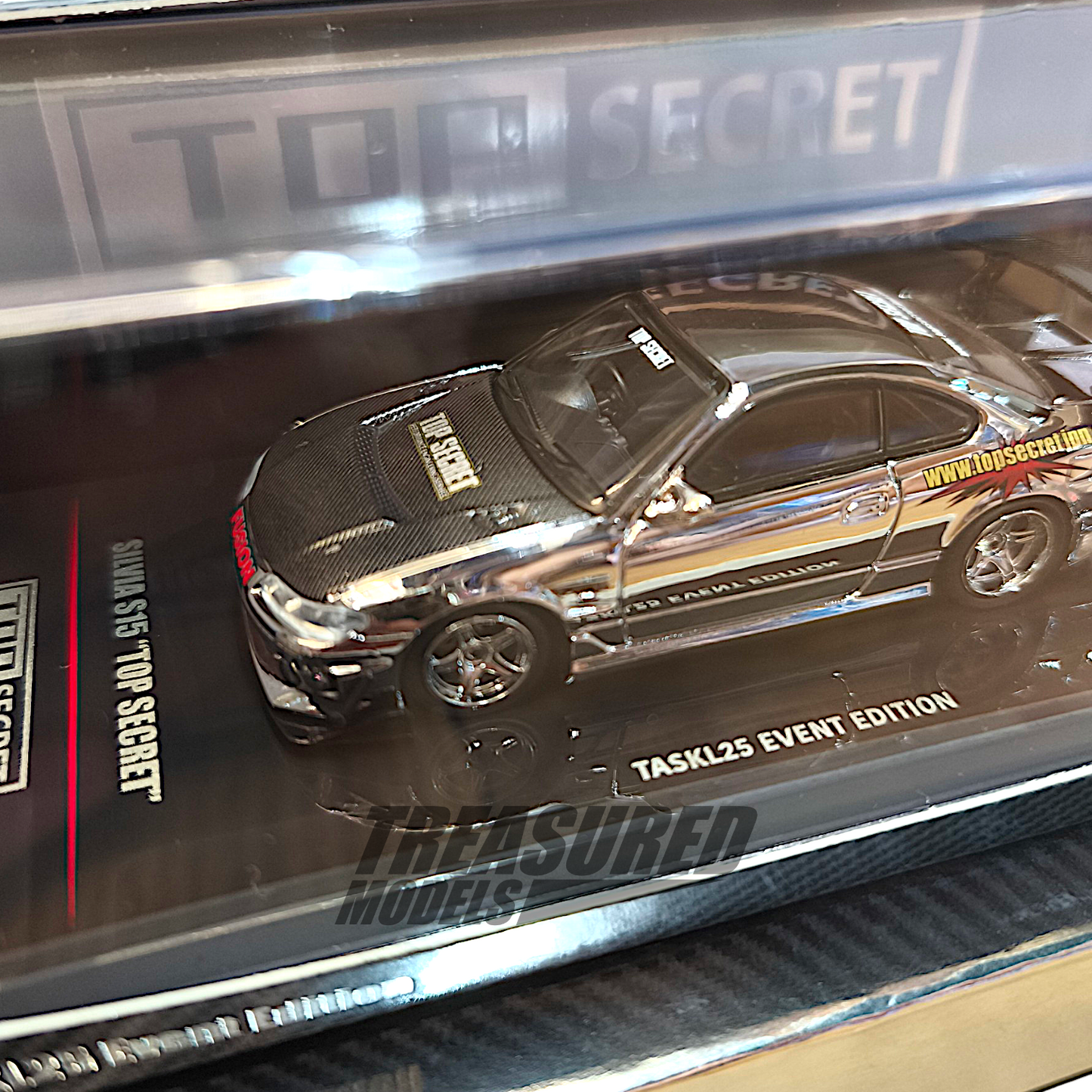 Inno64 Nissan Silvia S15 Top Secret Chrome Silver TASKL 2025 IN64-S15TS-TASKL25 1/64 Diecast