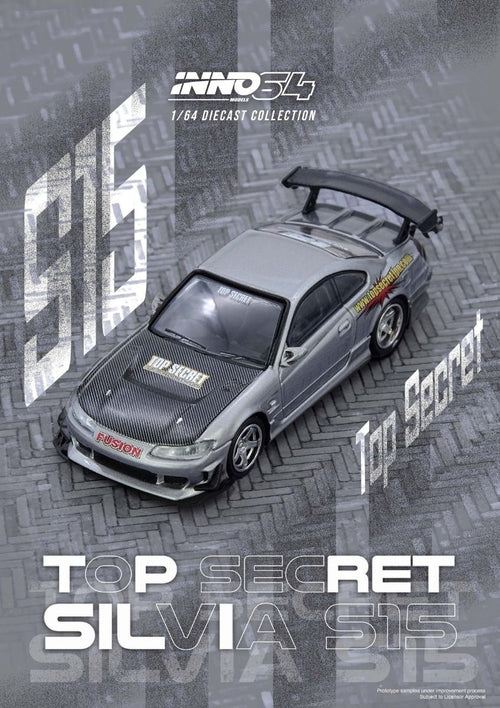 *Pre-Order* Inno64 Nissan Silvia S15 Top Secret Silver IN64-S15TS-SIL 1/64 Die Cast