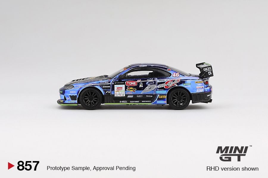 Mini GT Nissan Silvia (S15) D-MAX #46 D-MAX Racing 2023 D1 Grand Prix (Blister Packaging) MGT00857 1/64 Die Cast