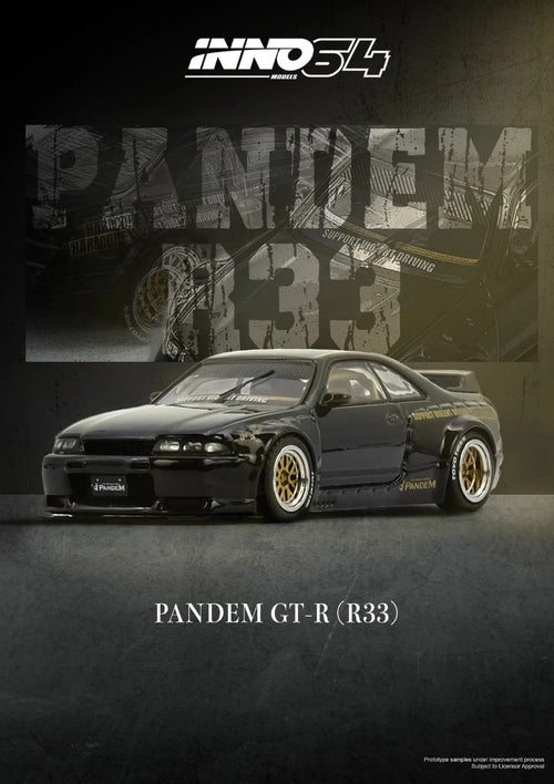 *Pre-Order* Inno64 Nissan Skyline GT-R BCNR33 Pandem Black IN64-R33P-BLA 1/64 Die Cast