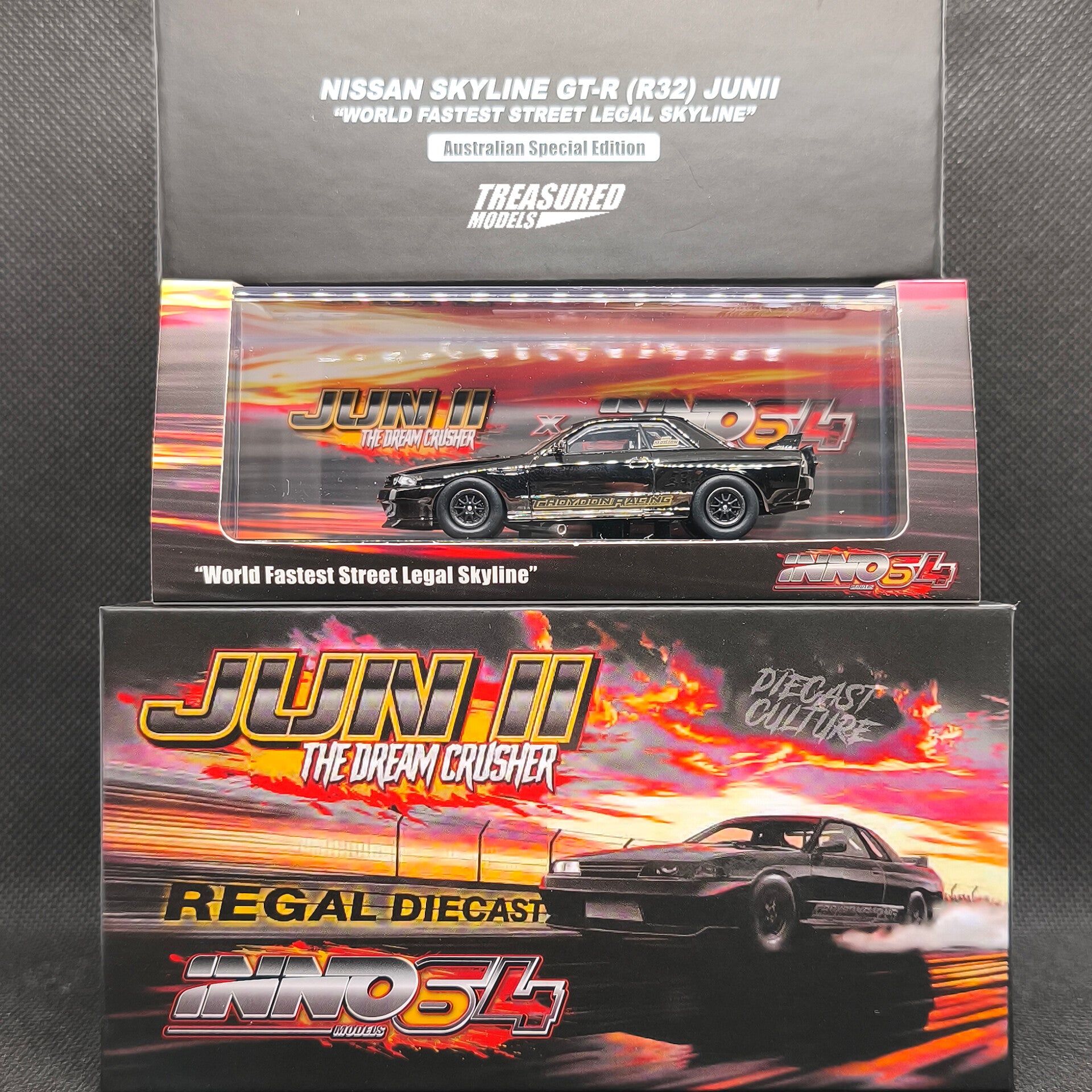 CHASE! Inno64 Nissan Skyline GT-R R32 Black Chrome Chase Jun II
