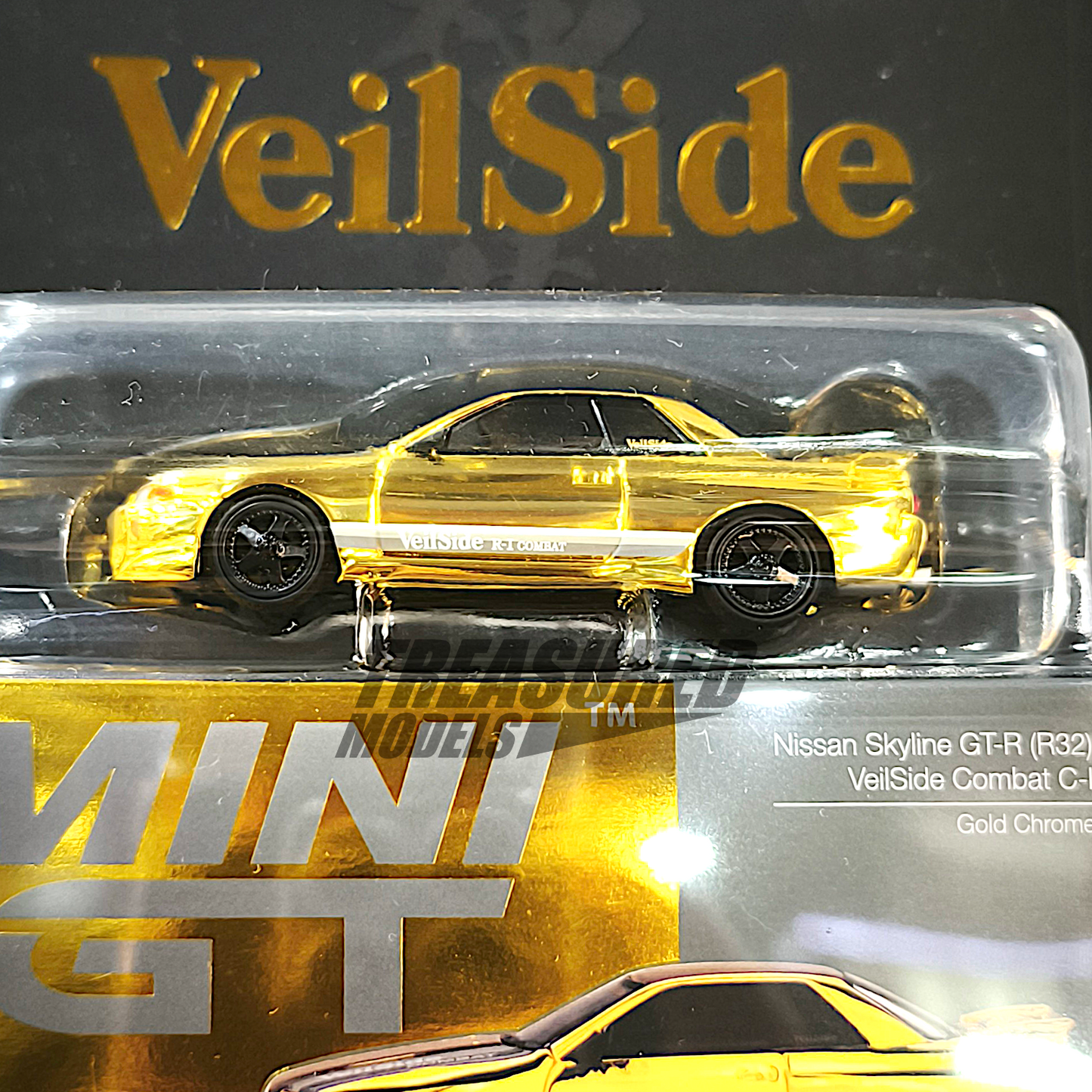 Mini GT Nissan Skyline GT-R R32 VeilSide Combat C-I Gold Chrome 35th Anniversary MGT00988 1/64 Die Cast