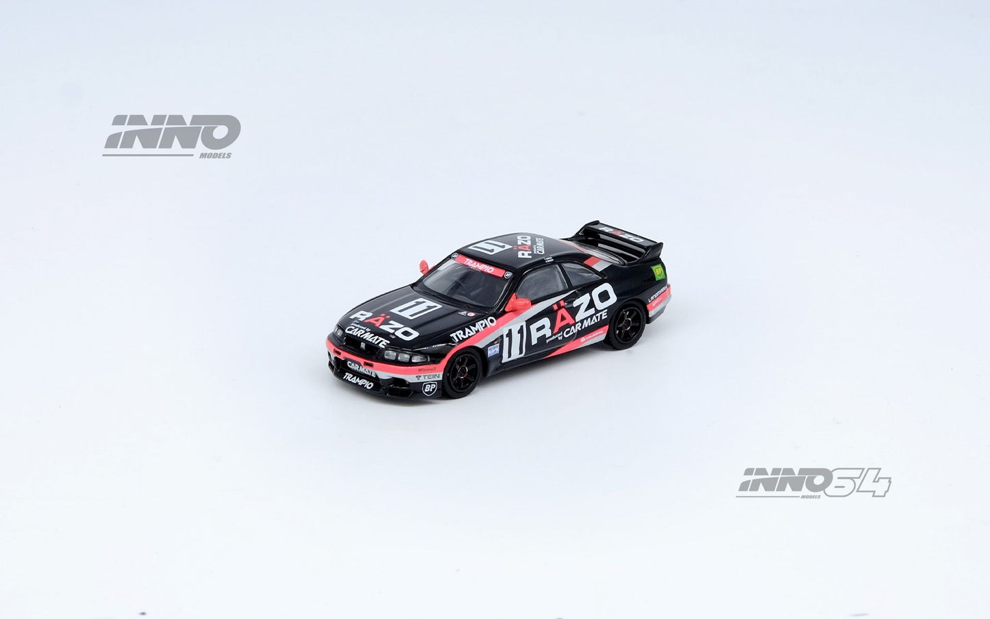 Inno64 Nissan Skyline GT-R R33 11 Razo Trampio N1 Super Endurance Series Sendan Highland 1995 Winner 1/64 Die Cast