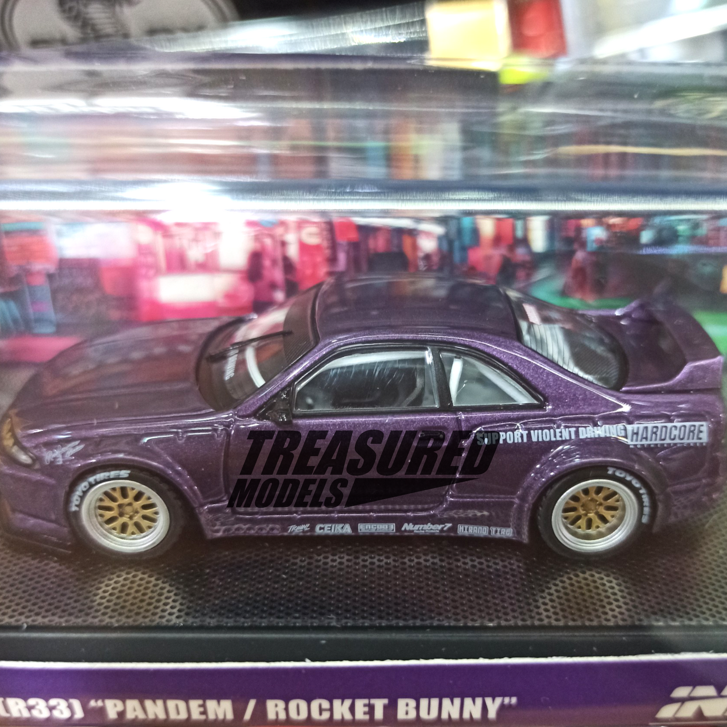 Inno64 Nissan Skyline GT-R R33 Pandem Rocket Bunny Purple 1/64 Die Cast