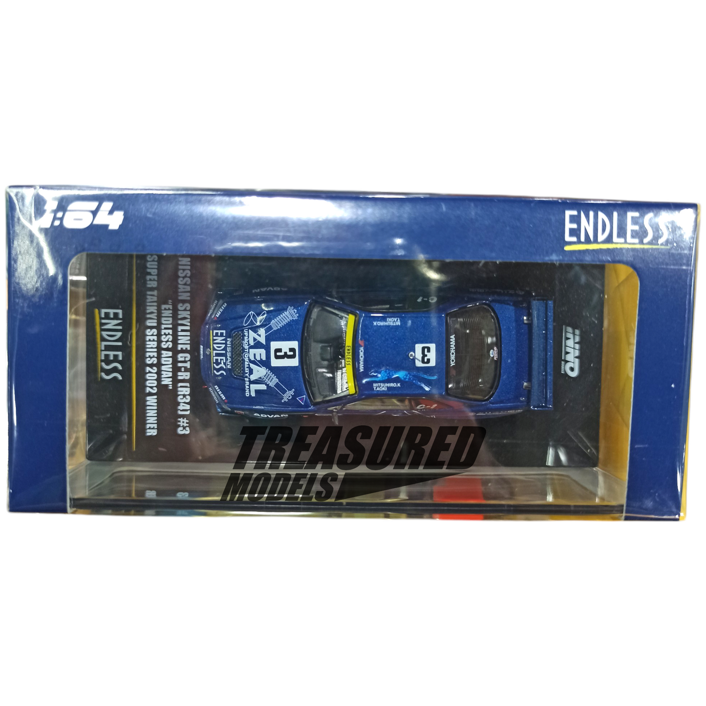 Inno64 Nissan Skyline GT-R R34 Endless Advan Super Taikyu Series 2002 Winner 1/64 Die Cast