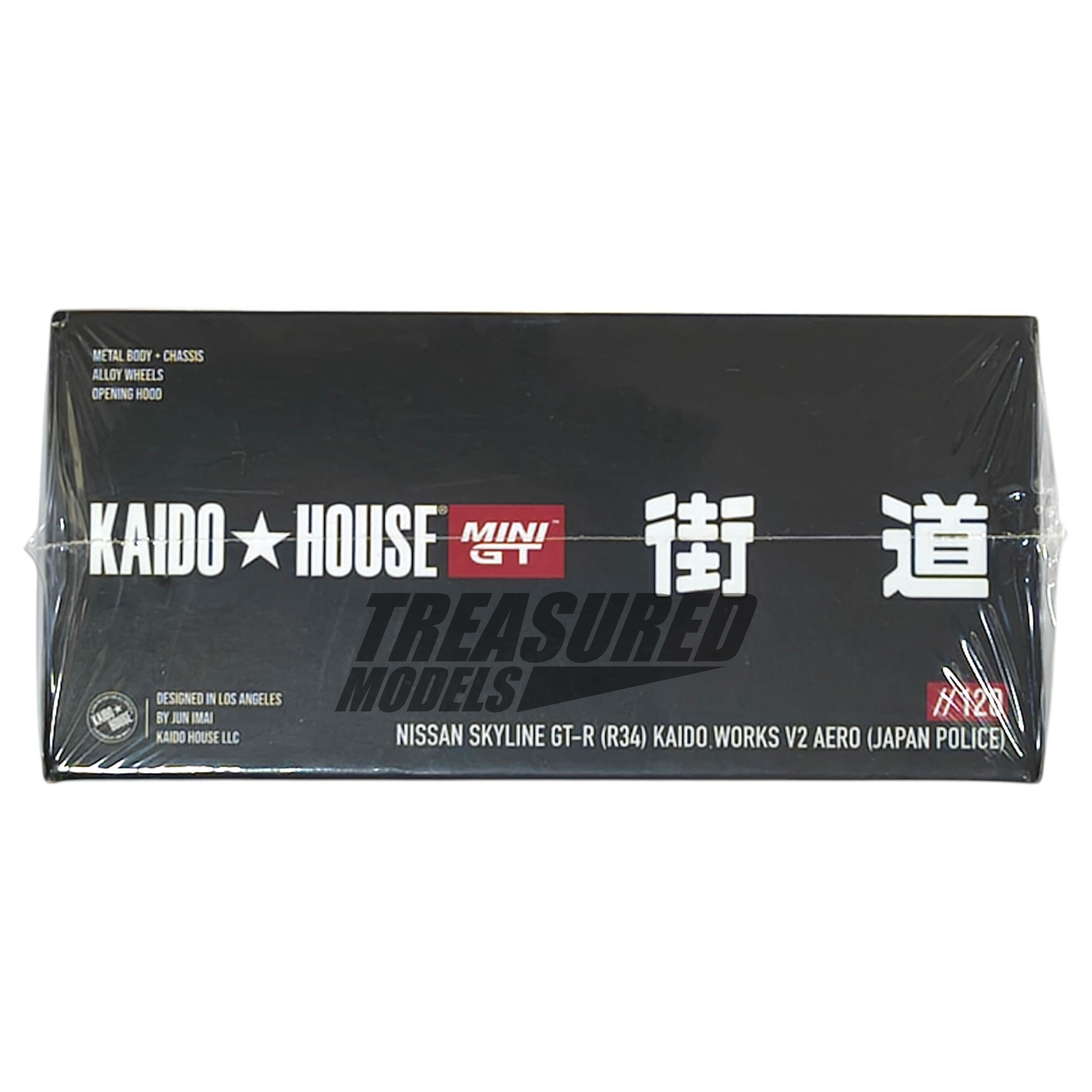 Kaido House Mini GT Nissan Skyline GT-R R34 Kaido Works V2 Aero Police KHMG120 1/64 Die Cast