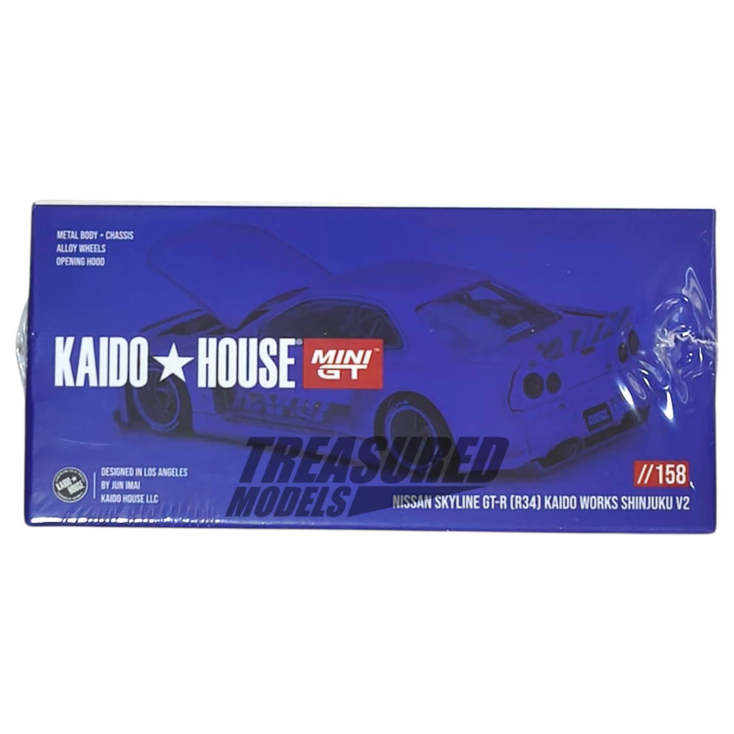 Kaido House Mini GT Nissan Skyline GT-R R34 Kaido Works V2 Aero Shinjuku V2 KHMG158 1/64 Die Cast