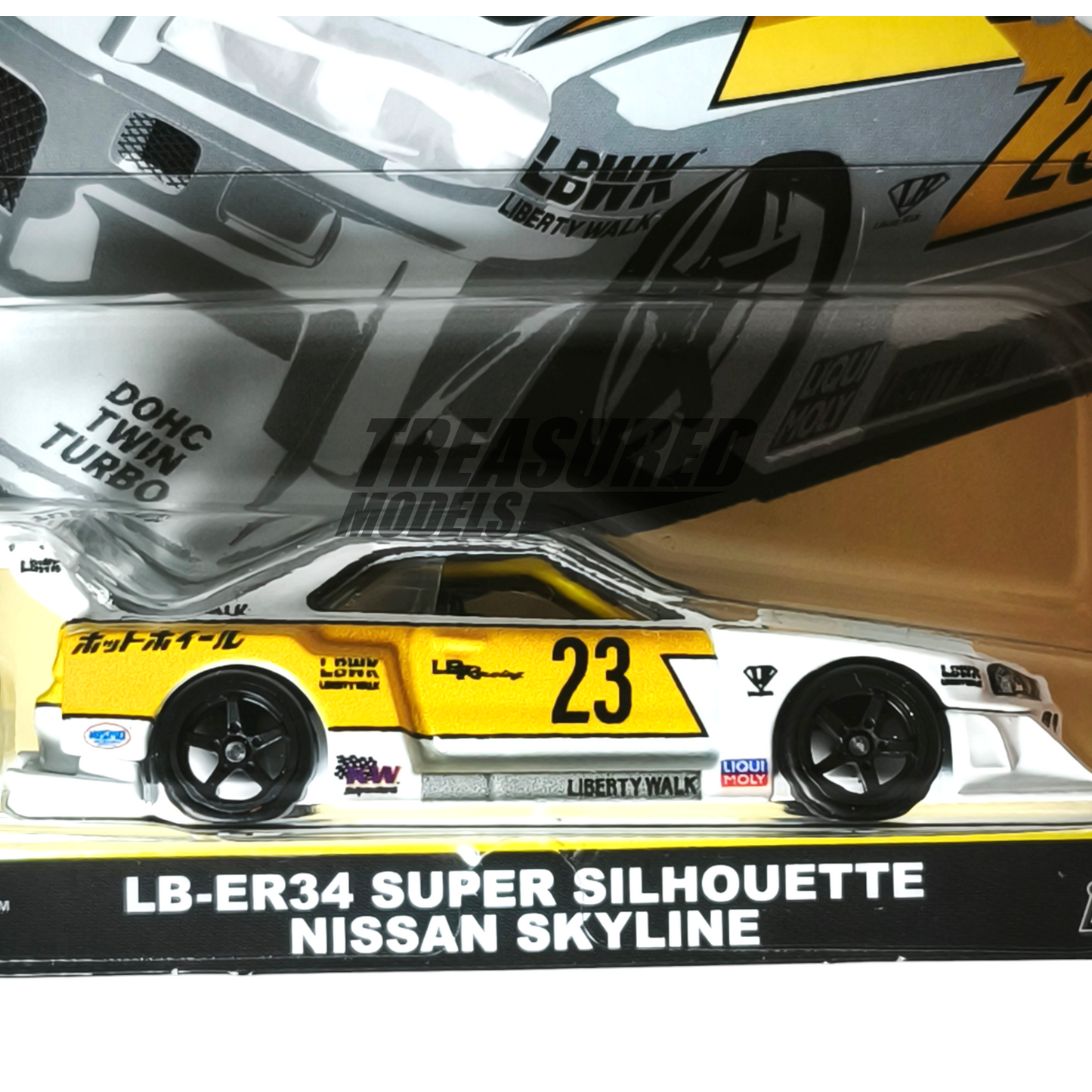 Hot Wheels Nissan Skyline GT-R R34 LB-ER34 Super Silhouette White 2025 Premium Car Culture Silhouettes 1/64 Diecast