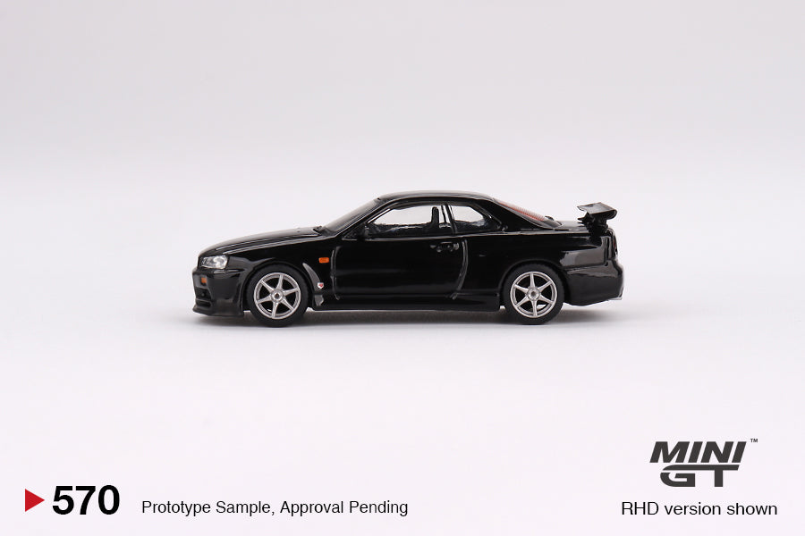 Mini GT Nissan Skyline GT-R R34 V-Spec Black Pearl MGT00570 1/64 Die Cast