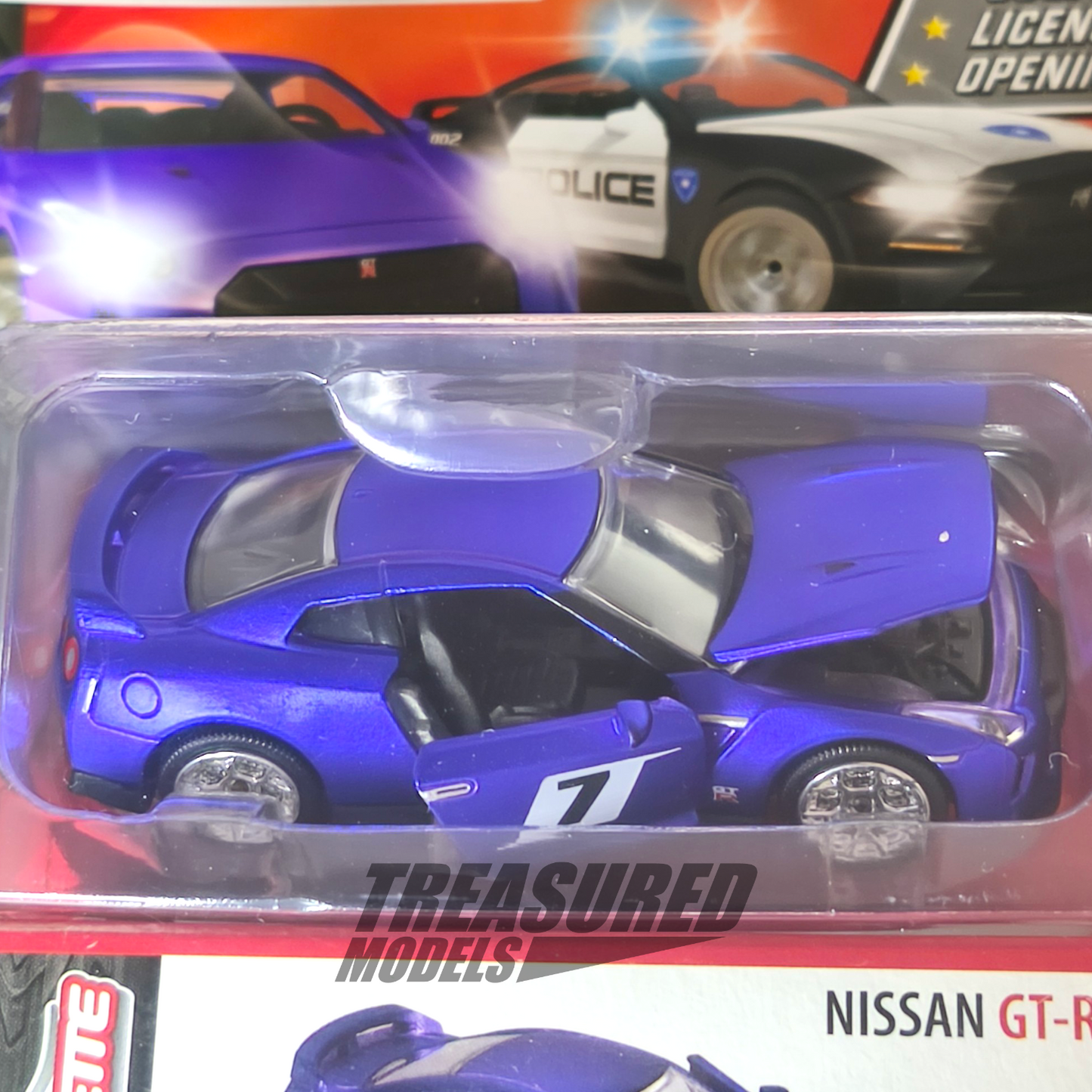 Majorette Nissan Skyline GT-R R35 (Card Bent) Blue Deluxe Cars 1/64 Die Cast
