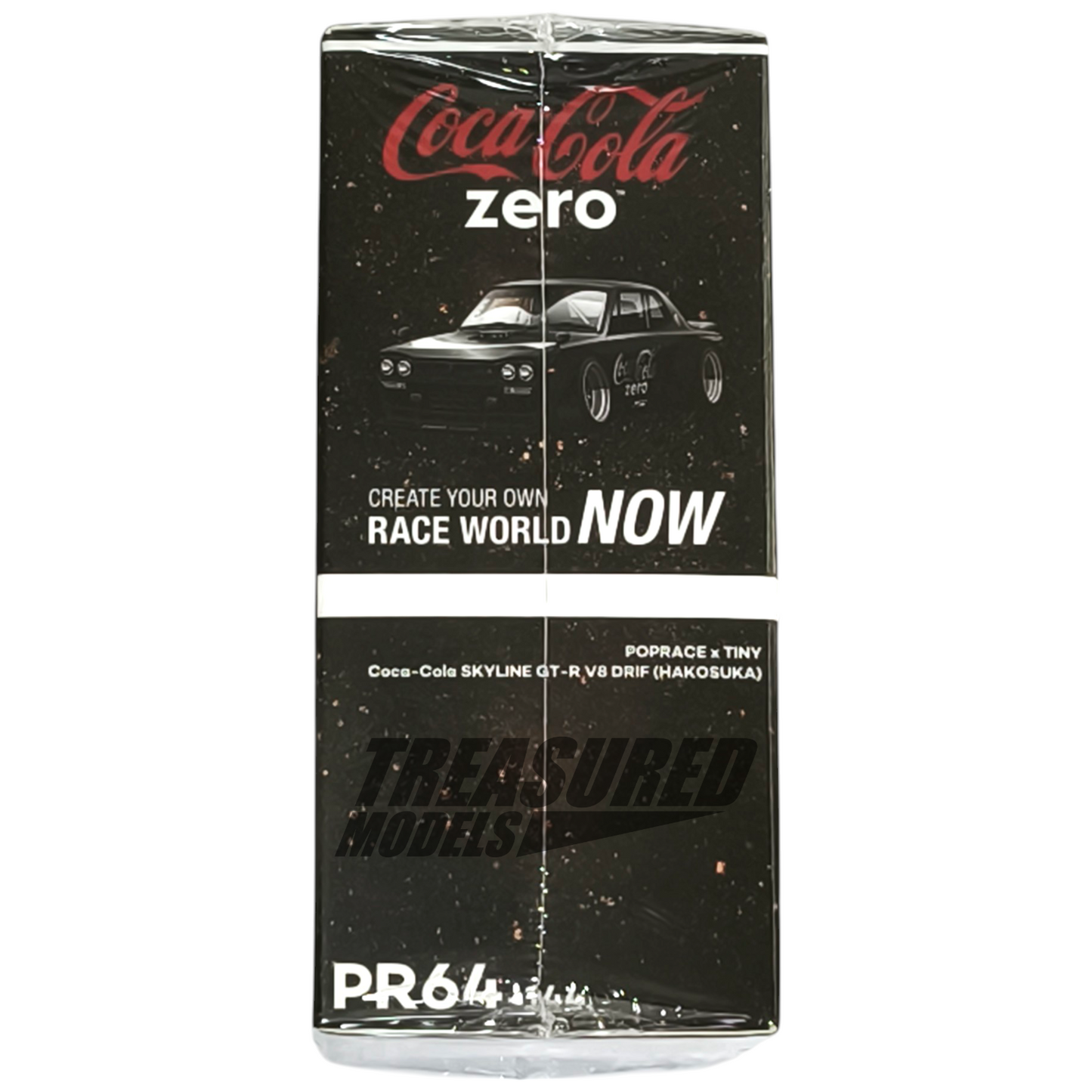 Pop Race Nissan Skyline GT-R V8 Drift Hakosuka Coca Cola Zero Black Chrome PR640144 1/64 Die Cast