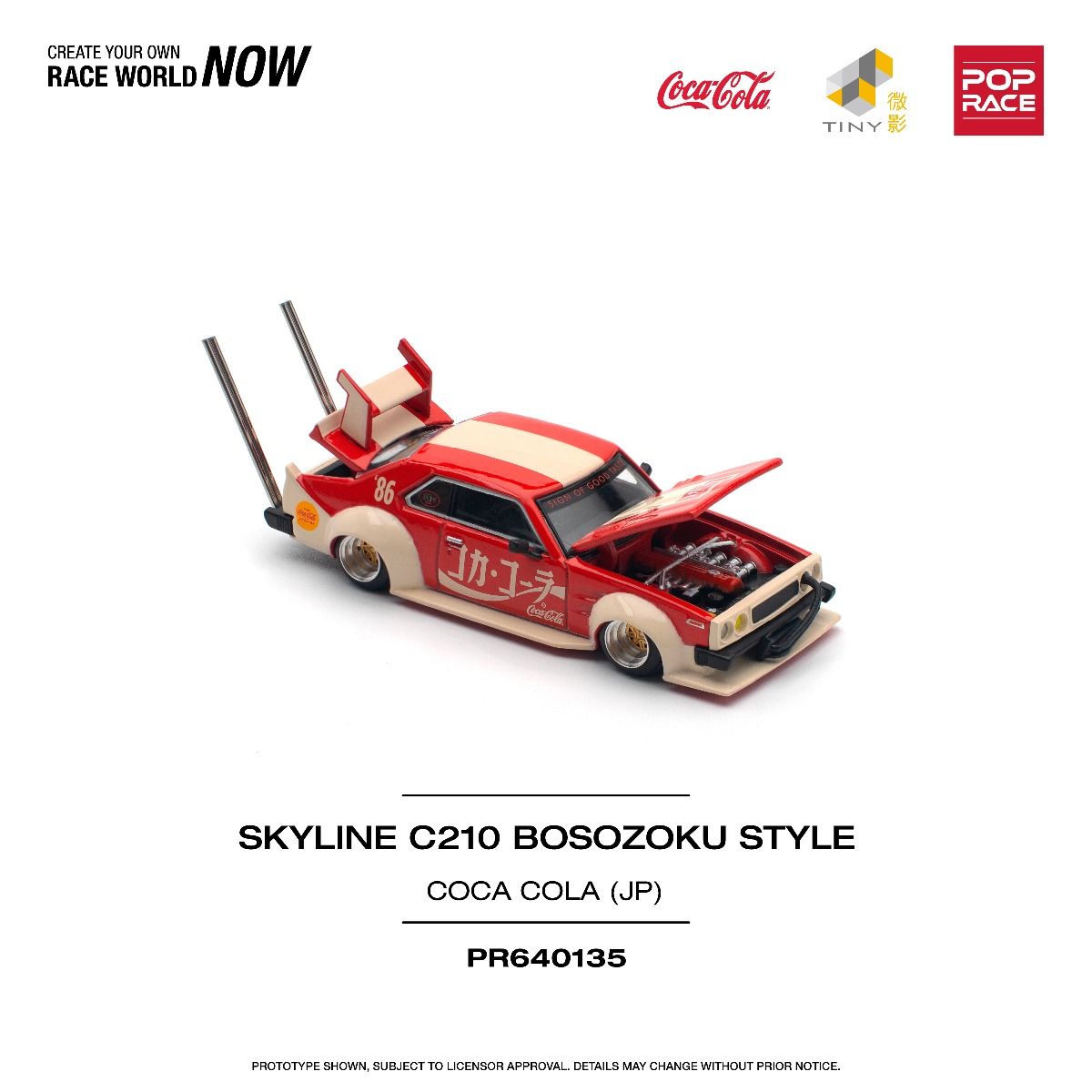 Pop Race Nissan Skyline GT-R V8 Drift Hakosuka Coco Cola PR640135 1/64 Die Cast