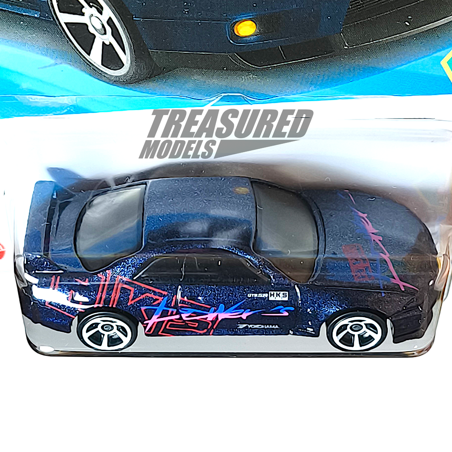 Hot Wheels Nissan Skyline GT-R (BCNR33) Metalflake Dark Blue 2025 Main Line HW 70s vs 90s 1/64 Diecast