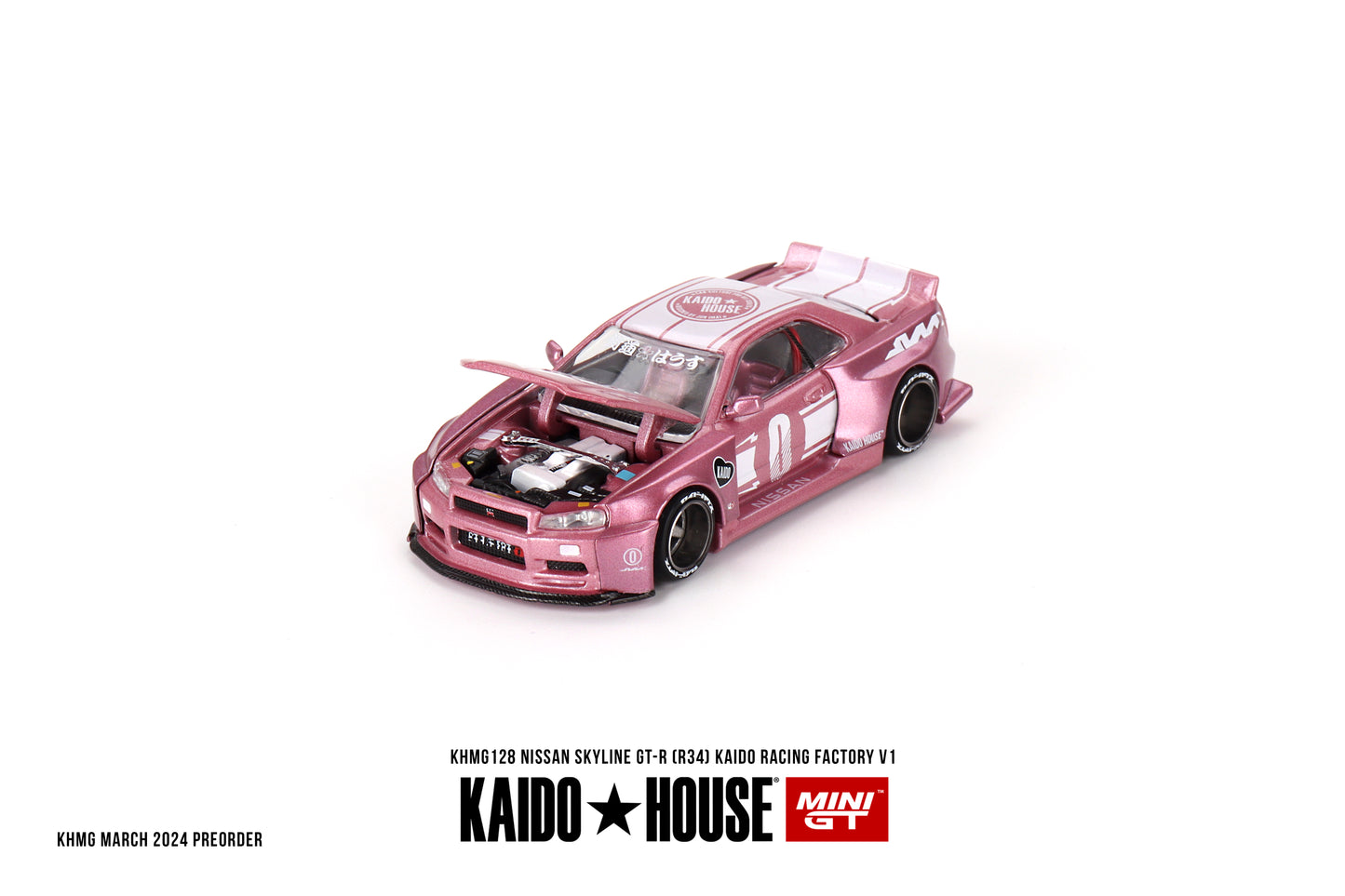 Kaido House Nissan Skyline GT-R (R34) KAIDO RACING FACTORY V1 KHMG128 1/64 Die Cast