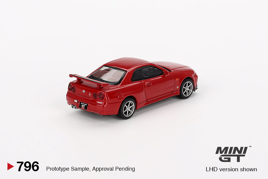 Mini GT Nissan Skyline GT-R (R34) V-Spec Active Red MGT00796 1/64 Die Cast