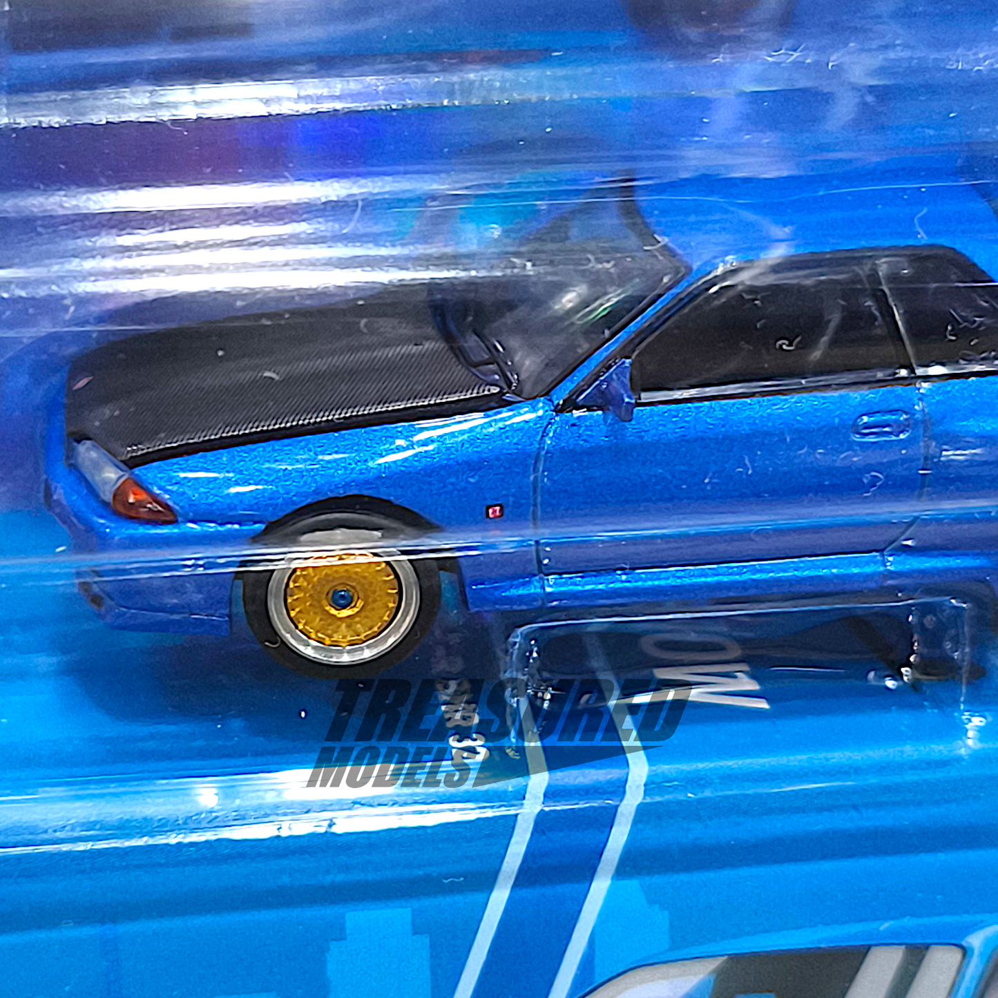 Pop Race CHASE Nissan Skyline R32 Bayside Blue Enigma Exclusive PRE009 1/64 Diecast