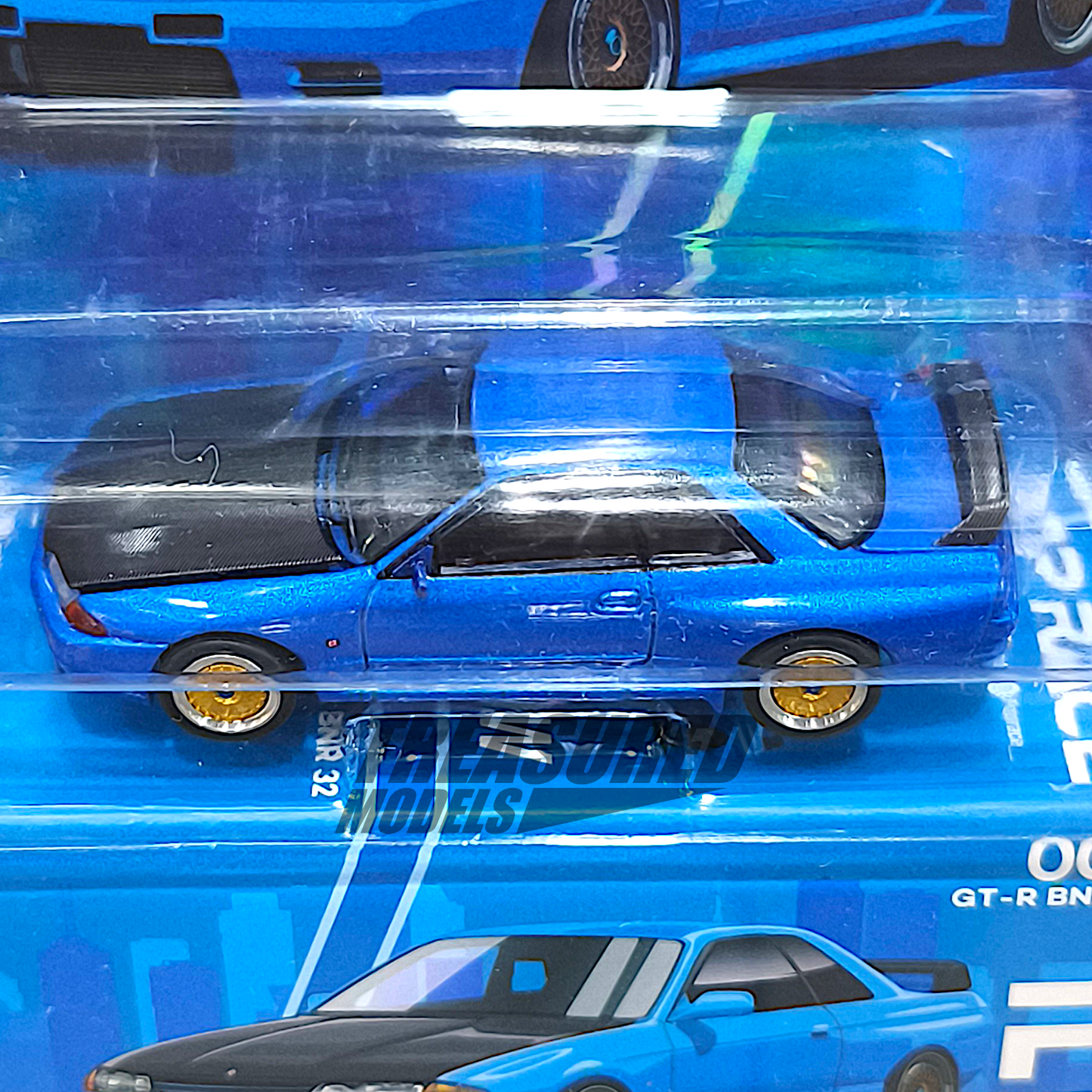 Pop Race CHASE Nissan Skyline R32 Bayside Blue Enigma Exclusive PRE009 1/64 Diecast