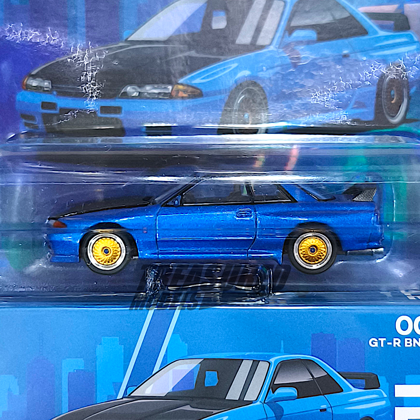 Pop Race CHASE Nissan Skyline R32 Bayside Blue Enigma Exclusive PRE009 1/64 Diecast