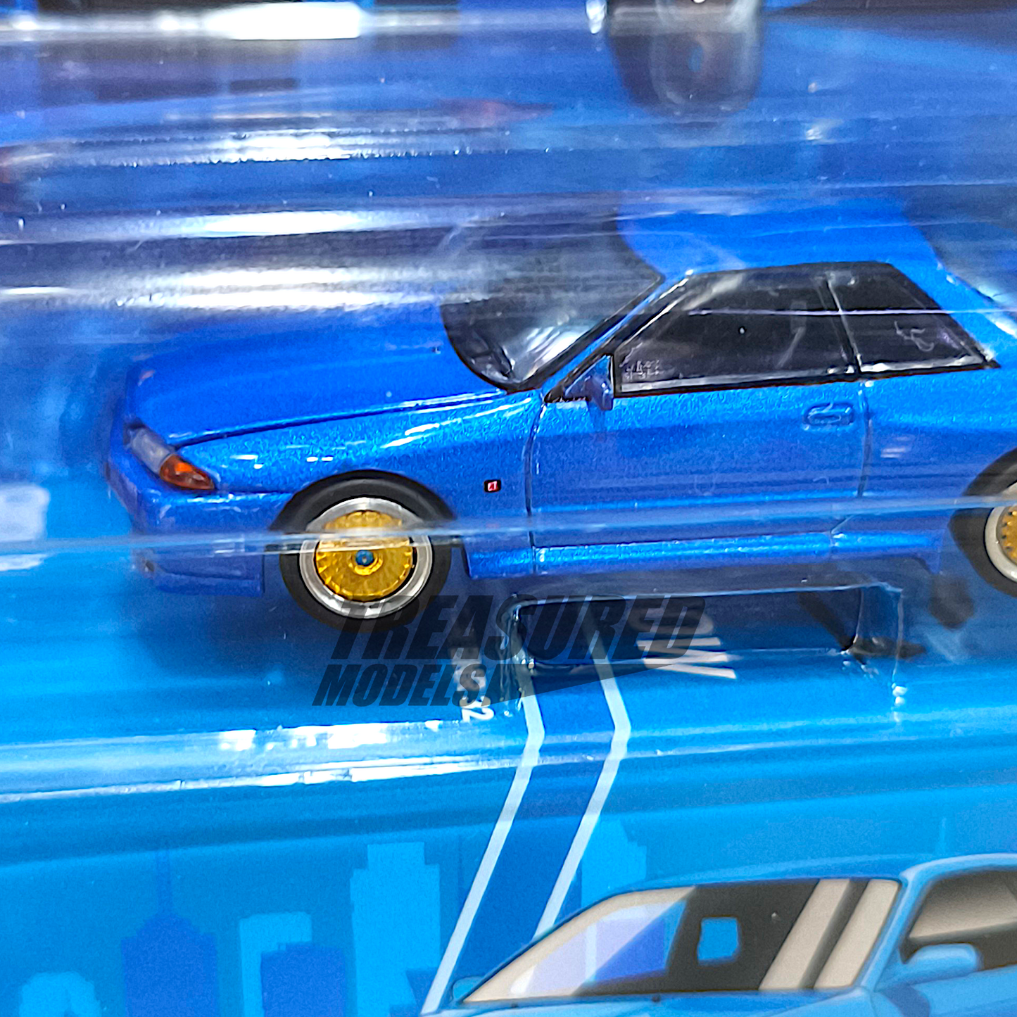 Pop Race Nissan Skyline R32 Bayside Blue Enigma Exclusive PRE009 1/64 Diecast