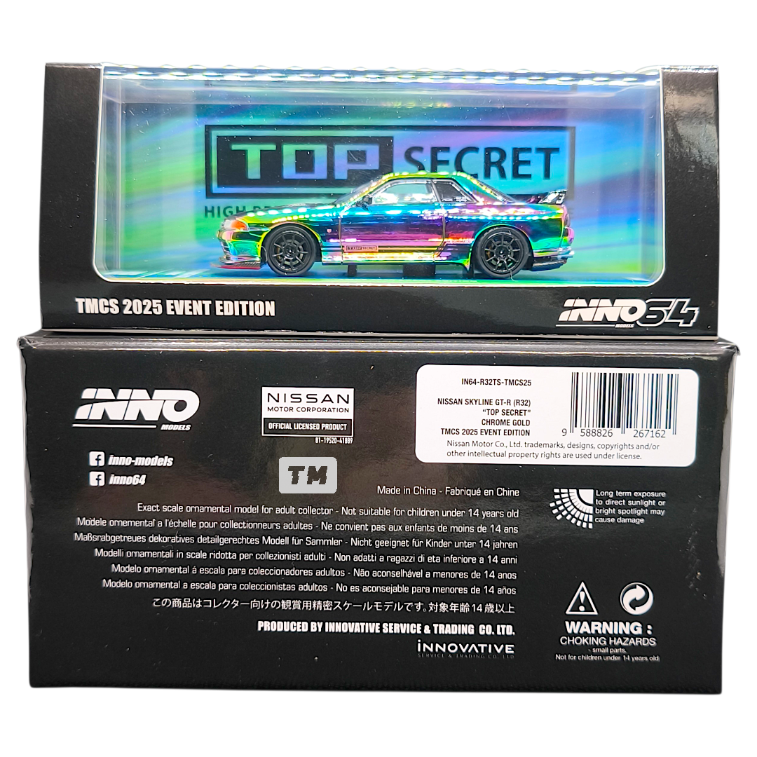 CHASE! Inno64 Nissan Skyline R32 GT-R Top Secret Chameleon TMCS2025 1/64 Diecast