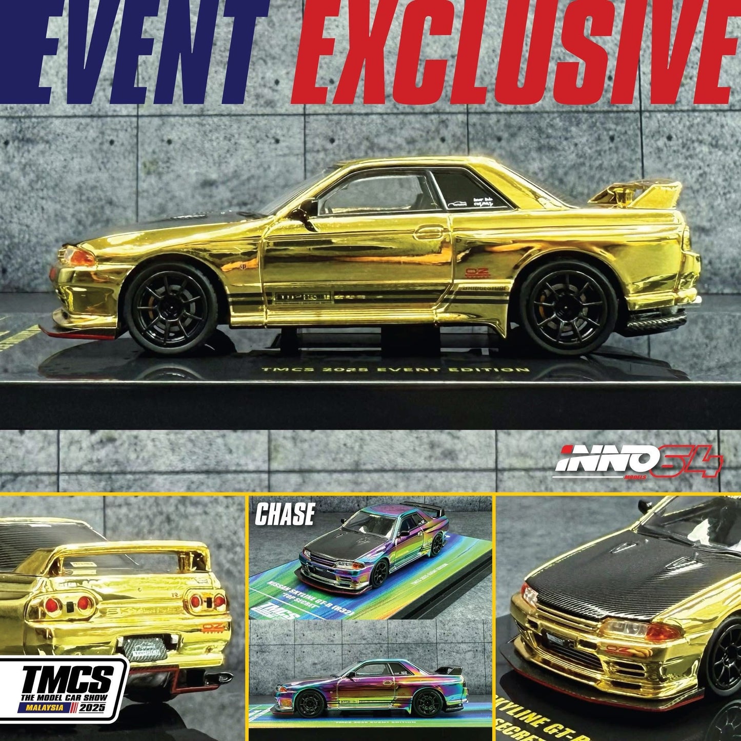 Inno64 Nissan Skyline R32 GT-R Top Secret Gold TMCS2025 1/64 Die Cast