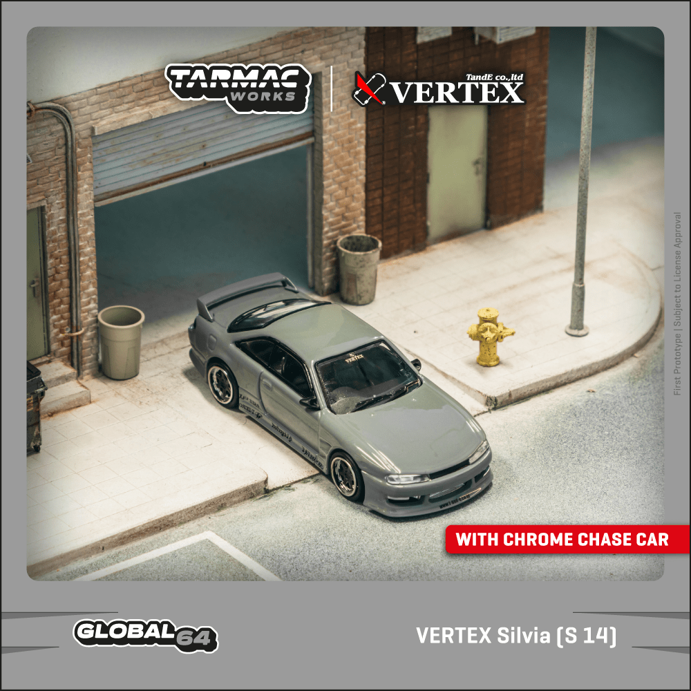 Tarmac Works Nissan VERTEX Silvia S14 T64G-018-GY 1/64 Diecast