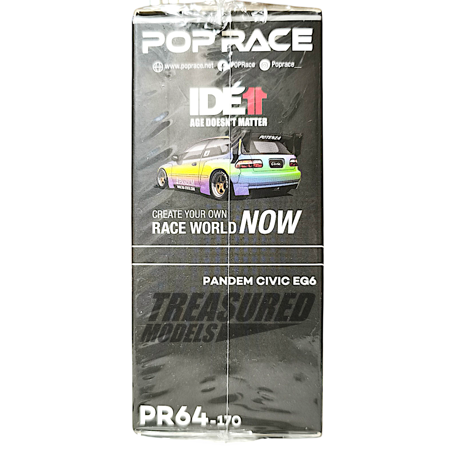 Pop Race Pandem Civic EG6 Magic Chrome IDE Exclusive PR640170 1/64 Diecast