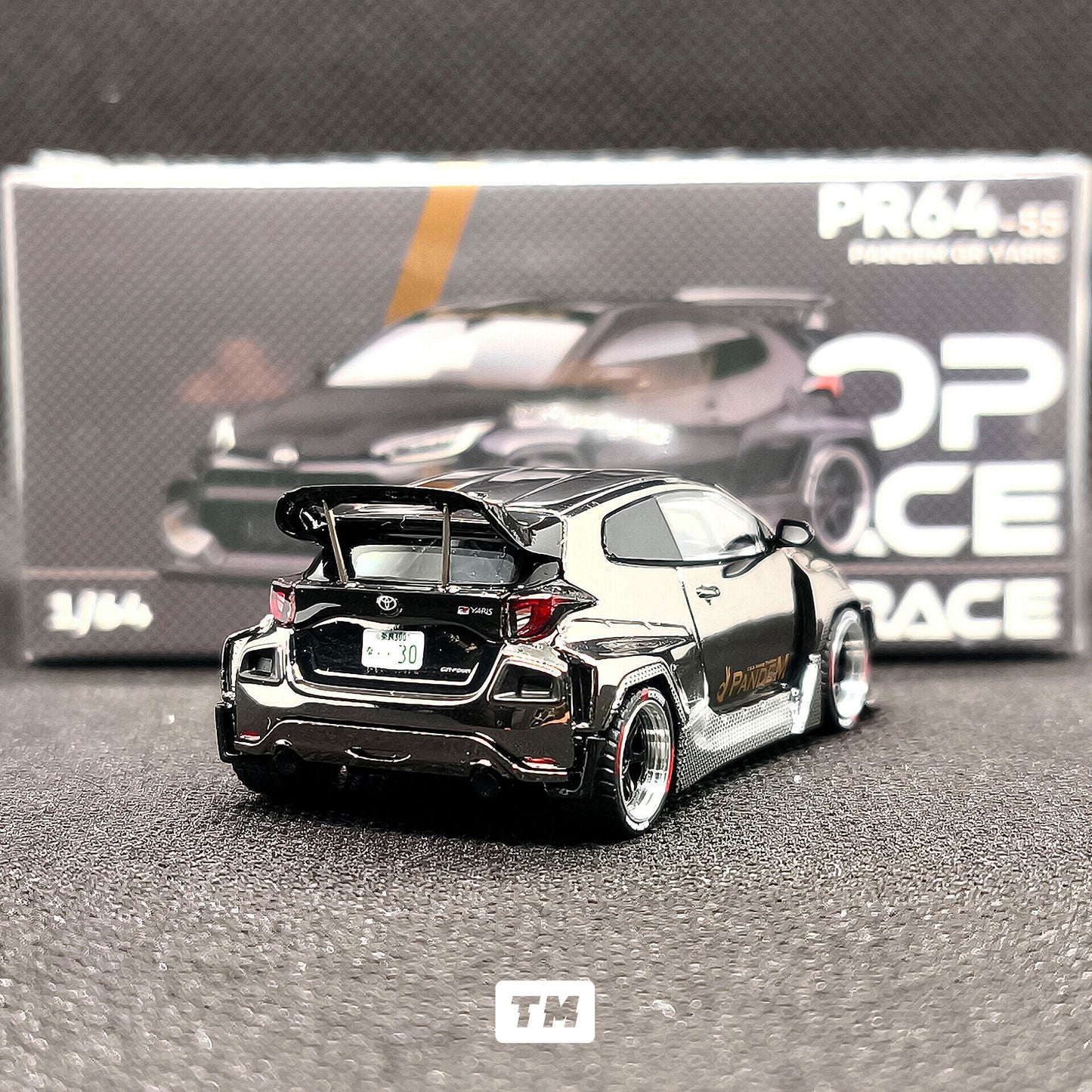 Pop Race Pandem GR Yaris Black Rims PR64055 1/64 Diecast